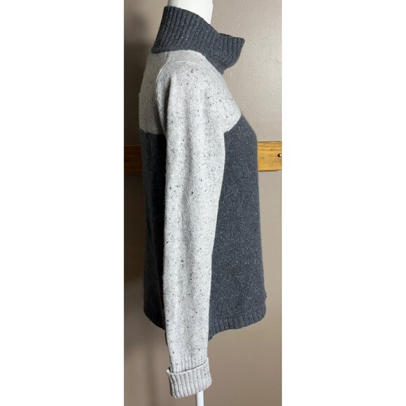LL Bean Sweater Gray Blend Funnel Turtleneck Preppy Cozy Classic Basic Womens S - Picture 9 of 9